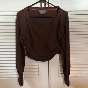 Anthropologie Brown Crop Sweatshirt Size S